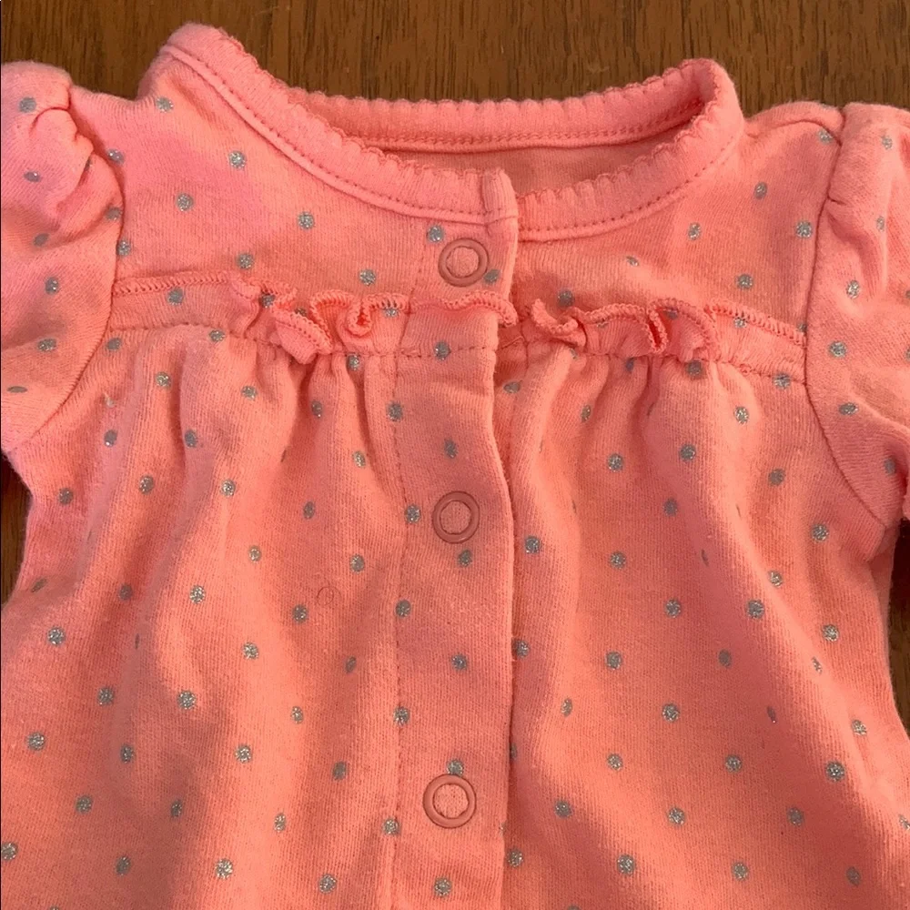 🍊5/$25 Carters Newborn Bright Pink Footies - Picture 4 of 7